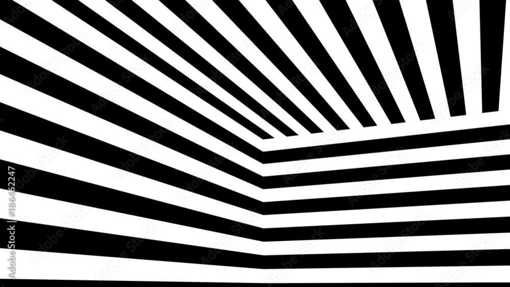 Poster abstract background with black and white stripes. seamless loop