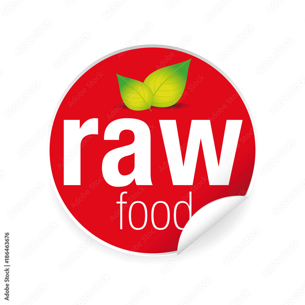 Canvas Prints Raw food label tag red