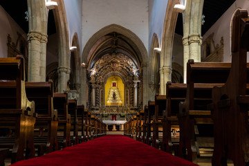 Fototapeta premium Interior of the 15th-century Church of St. John the Baptist in Tomar, Portugal, built by King Manuel I in the Manueline style.