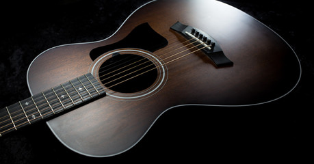 Obraz na płótnie Canvas Acoustic Guitar - Focus on Body