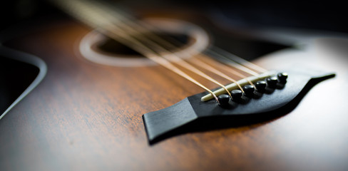 Acoustic Guitar Bridge Closeup