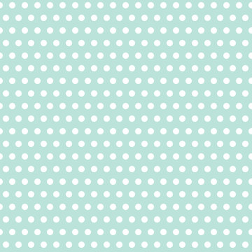 Small mint polka dot seamless pattern. Pastel blue repeating polka dots for backgrounds, borders, gift wrap, fabric, scrapbooking and more. Simple, sweet, cute circle print.