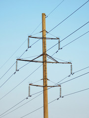 Electric power transmission tower.