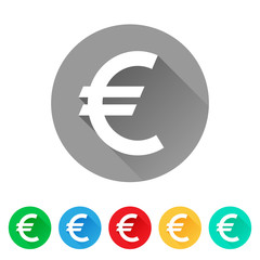 EUR, Set of Euro sign icons, currency symbol