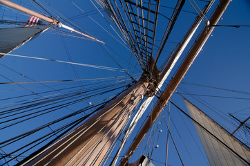 Details of rigging of sailboat