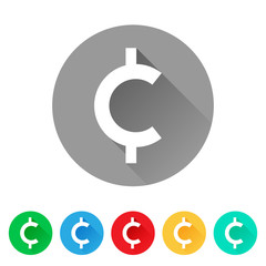 Set of cent sign icons, currency symbol
