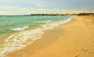 Sandy beach in Puglia, Italy