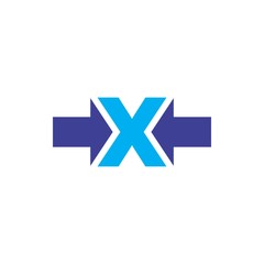 X letter with two arrow logo