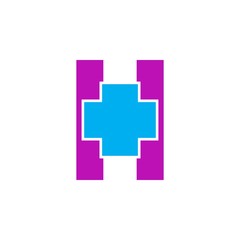 Obraz premium H letter with plus medical logo vector