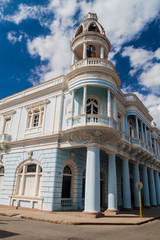 Fototapeta na wymiar Tower of Casa de la Cultura Benjamin Duarte in Cienfuegos, Cuba.