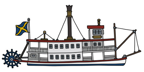 The classic steam paddle riverboat