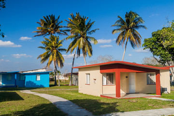 Fototapeta na wymiar Seaside huts in Playa Giron village, Cuba.