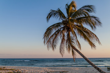 Evening on a beach in Playa Giron village, Cuba.