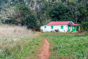 Fototapeta na wymiar Small rural house in Guasasa valley near Vinales, Cuba