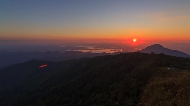 Time lapse of high mountain in sunset time