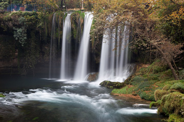 Fototapeta na wymiar Duden Waterfalls In Antalya. Beautiful Waterfall Antalya Turkey