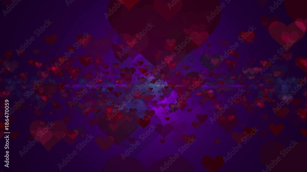Poster abstract background with hearts. seamless loop
