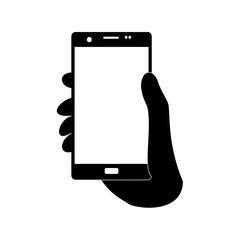 Hand Holding Phone Icon for Business Communication. Vector Illustration isolated for graphic and web design.