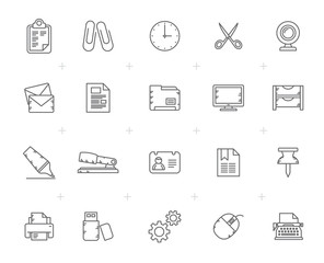 Line Business and office Equipment Icons - vector icon set 2