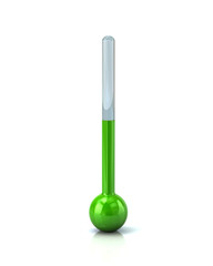 Green thermometer icon 3d illustration