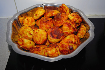 Bowl of French gougeres cheese puff choux