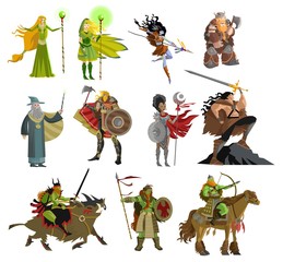 fantasy magical warriors creatures © matiasdelcarmine