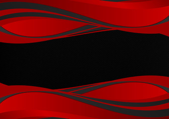 Black and Red wave with copy space, Abstract vector background, Graphic design