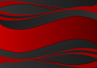 Red and Black geometric wave, abstract vector background with copy space