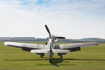 Rear View of a German BF 109 Fighter Plane on the Ground