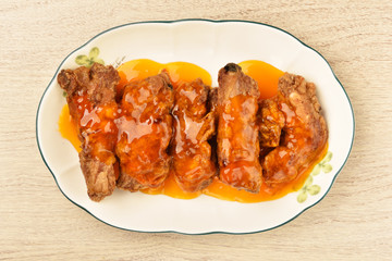 Chinese food -Pork ribs with orange sauce