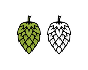Line Art Hop Fruits for Make a Wine or Beer Symbol Logo Vector