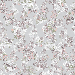 Fototapeta premium illustration of a beautiful floral bouquet. watercolor floral pattern, Ditsy floral background. Liberty style. fabric, covers, manufacturing, wallpapers, print, gift wrap.
