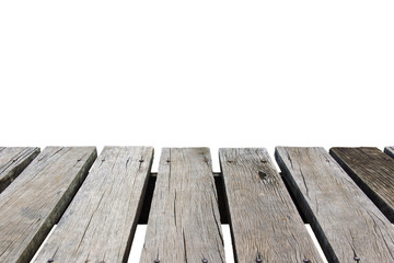 Aged wood prank board isolated on the white background.