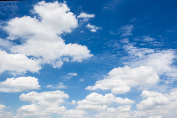 Beautiful group of clouds in the blue sky background.