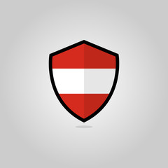 Austrian Flag Flat Vector Shield Badge