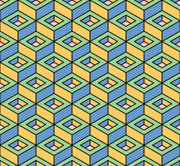 Abstract colorful geometric isometric seamless pattern backgrounds