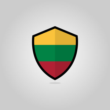 recommend clip art: Lithuanian Flag Flat Vector Shield Badge