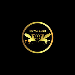 Royal Club Gold Logo Vector Template Design