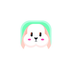 Cute Bunny App Icons Logo Vector Isolated