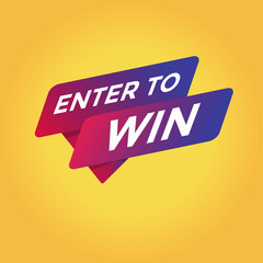 Enter to win tag sign icon.