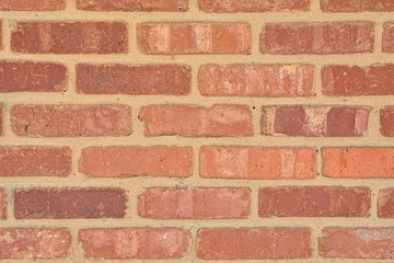 Old red brick wall texture.