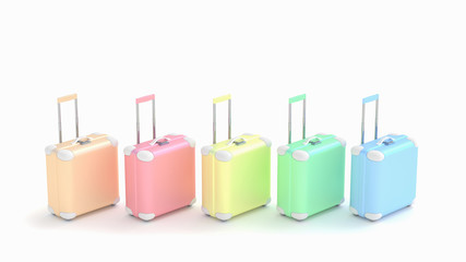 Travel suitcase pastel color
