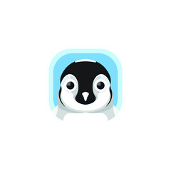 Cute Penguin App Icons Logo Vector