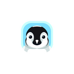 Cute Penguin App Icons Logo Vector