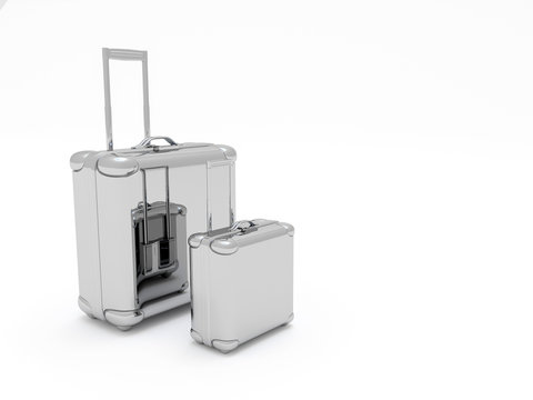 Travel suitcase metal color