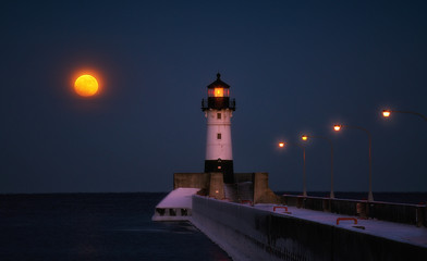 Super Moon in January 1st, 2018 Canal Park, Duluth MN