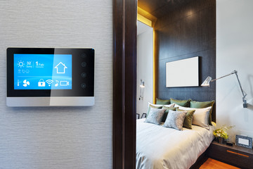 smart screen with smart home with modern bedroom