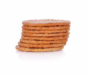Crackers cereals,biscuits isolated on white background.