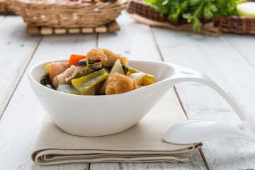 Chinese vegetable stew, mixture of vegetables and pork