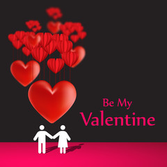 Love design. Love valentine's background with hearts. Valentines day with red heart. Love typography. Romance card. 